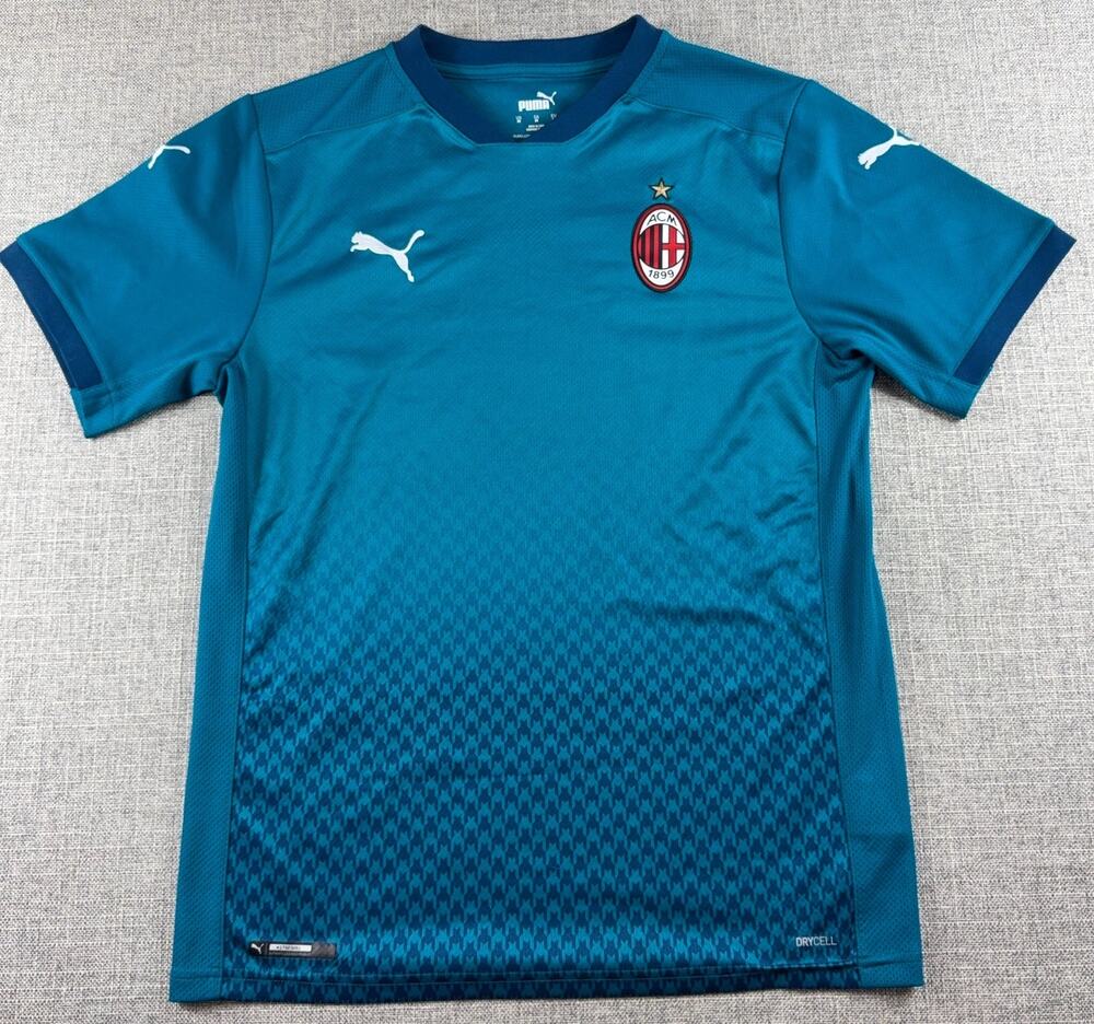 Puma AC Milan 2020 2021 Third Shirt Mens M Teal Serie A Soccer Jersey